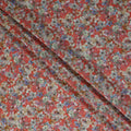 Orange Floral Viscose Crepe Fabric 110cm