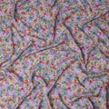 Purple Floral Viscose Crepe Fabric 110cm