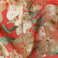 Red Floral Viscose Crepe Fabric 110cm