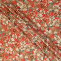 Red Floral Viscose Crepe Fabric 110cm