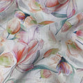 White Floral Viscose Crepe Fabric 110cm