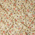 Beige Floral Viscose Crepe Fabric 110cm