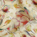 Beige Floral Viscose Crepe Fabric 110cm
