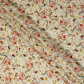 Beige Floral Viscose Crepe Fabric 110cm