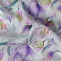 White Floral Viscose Crepe Fabric 110cm