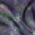 Purple Floral Viscose Crepe Fabric 110cm