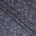 Purple Floral Viscose Crepe Fabric 110cm