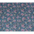 Blue Floral Viscose Crepe Fabric 110cm