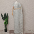 Platinum Silver French Chantilly Lace Saree