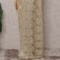Antique Gold French Chantilly Lace Saree