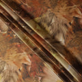 Brown Multicolor Abstract Print Pure Silk Satin Fabric, 140 Cms Width, South Korea-D25233