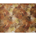 Brown Multicolor Abstract Print Pure Silk Satin Fabric, 140 Cms Width, South Korea-D25233