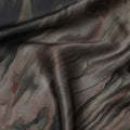 Brown Black Abstract Print Pure Silk Satin Fabric, 140 Cms Width, South Korea-D25230