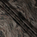 Brown Black Abstract Print Pure Silk Satin Fabric, 140 Cms Width, South Korea-D25230