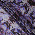 Purple Black Abstract Print Pure Silk Satin Fabric, 140 Cms Width, South Korea-D25231