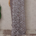 Dusty Lavender Grey French Chantilly Lace Saree