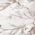 White Base with Subtle Brown and Grey Leaf Embroidery Cotton Voile Fabric, 110 Cms Width, India-D24671
