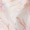 White Base with Pink and Peach Floral Leaf Embroidery Cotton Voile Fabric, 110 Cms Width, India-D24672