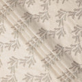 Beige Base Subtle Floral Stem Embroidery Cotton Voile Fabric, 110 Cms, India-D24674