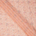 Peach Floral Motif Cotton Voile Embroidery Fabric, 110 cm Width, Made in India-D24681