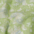 Light Green Traditional Sudanese Thobe Fabric with Soft Multicolor Floral Print, Pure Cotton Voile, 4.5 Mtrs Length, 140 Cms Width, Made in India-D26402