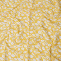 Yellow Traditional Sudanese Thobe Fabric with White Leaf Print, Pure Cotton Voile, 4.5 Mtrs Length, 140 Cms Width, Made in India-D26400