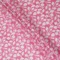 Pink Traditional Sudanese Thobe Fabric with White Leaf Print, Pure Cotton Voile, 4.5 Mtrs Length, 140 Cms Width, Made in India-D26401