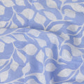Light Blue Traditional Sudanese Thobe Fabric with White Leaf Print, Pure Cotton Voile, 4.5 Mtrs Length, 140 Cms Width, Made in India-D26399