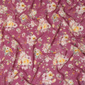 Pink Floral Pure Silk Crepe Fabric 110cm - 1065373