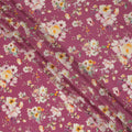 Pink Floral Pure Silk Crepe Fabric 110cm - 1065373