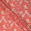 Red Floral Pure Silk Crepe Fabric 110cm - 1065397