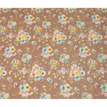Beige Floral Pure Silk Crepe Fabric 110cm - 1065403