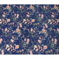 Blue Floral Pure Silk Crepe Fabric 110cm - 1065472
