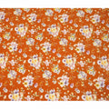 Orange Floral Pure Silk Crepe Fabric 110cm - 1065526