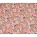Beige Floral Pure Silk Crepe Fabric 110cm - 1065557