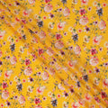 Yellow Floral Pure Silk Crepe Fabric 110cm - 1065564
