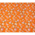 Orange Floral Pure Silk Crepe Fabric 110cm - 1065618