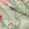 Green Floral Pure Silk Crepe Fabric 110cm - 1066035
