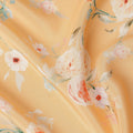 Yellow Floral Pure Silk Crepe Fabric 110cm - 1066165