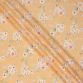 Yellow Floral Pure Silk Crepe Fabric 110cm - 1066165
