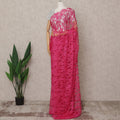 Fuchsia Pink Premium French Chantilly Lace Saree Fabric 5.5 Mtrs with 110 Cms Width – Imported from France-D25635