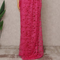 Fuchsia Pink Premium French Chantilly Lace Saree Fabric 5.5 Mtrs with 110 Cms Width – Imported from France-D25635