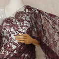 Maroon 2Tone Premium French Chantilly Saree Lace 5.5 Mtrs 110 Cms Width France-D27791