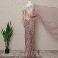 Mauve Premium French Chantilly Lace Saree Fabric 5.5 Mtrs with 110 Cms Width – Imported from France-D25631
