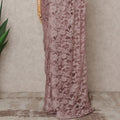 Mauve Premium French Chantilly Lace Saree Fabric 5.5 Mtrs with 110 Cms Width – Imported from France-D25631