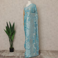 Sky Blue Silver Metallic French Chiffon Saree 5.5 Meters Length 110 Cms Width Lightweight Printed Elegant Party Wear Soft Flowy Fabric Premium Quality Without Blouse Piece-D28731 Regal Fabrics
