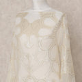 Ivory Fransawi Metallic Lurex Floral Pattern Somali Silk Chiffon Dirac Fabric – 3.5 Meters, Width 140 cm, Made in France-D24752 Regal Fabrics