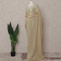 French Chantilly Lace Saree Piece - Champagne Gold