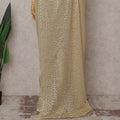 French Chantilly Lace Saree Piece - Champagne Gold