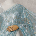 Powder Blue French Chantilly Lace Saree